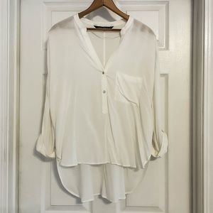 Zara white cotton shirt blouse M